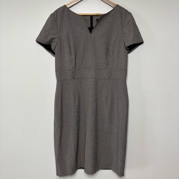 Tahari Aurther Levine Houndstooth Print Sheath Dress Office Business Size 14 - Picture 1 of 6